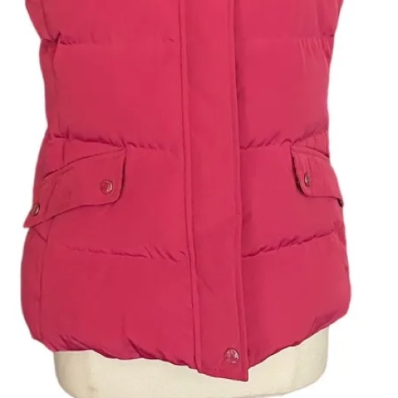 Talbots size XL berry pink full zip & snap Down insulated sleeveless puffer vest - Picture 9 of 16